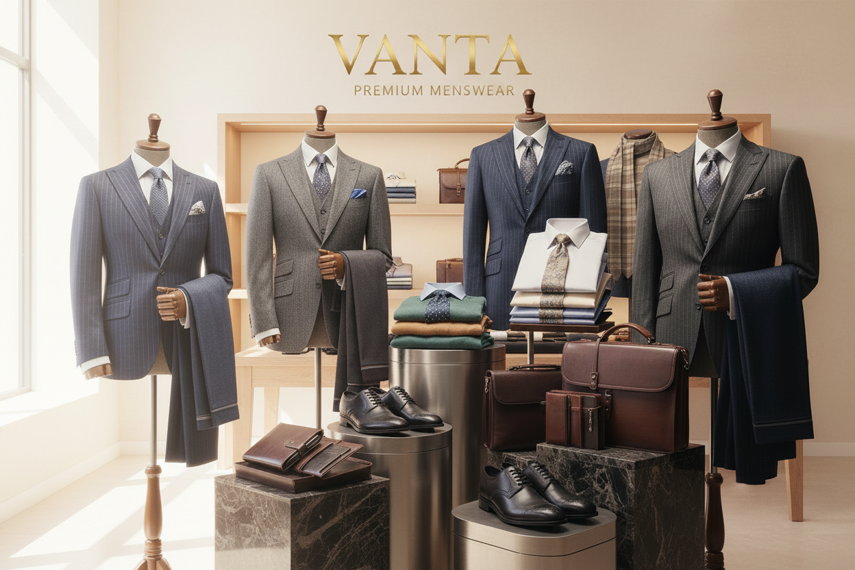 VANTA premium menswear hero banner